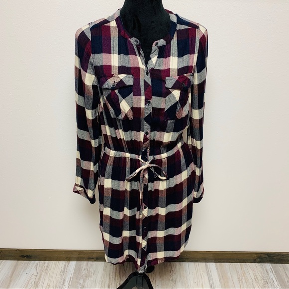 Lucky Brand Dresses & Skirts - Lucky Brand Plaid Flannel Shirt Dress Small